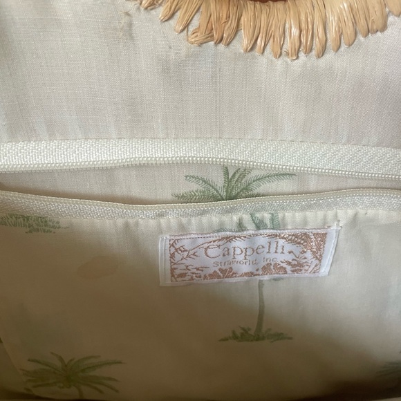 Vintage Cappelli straw bag with flamingo.  Cute wood handles. Like new. Florida - Picture 5 of 6